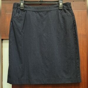 Theory Y2k Navy & Purple Pinstripe Mini Pencil Skirt